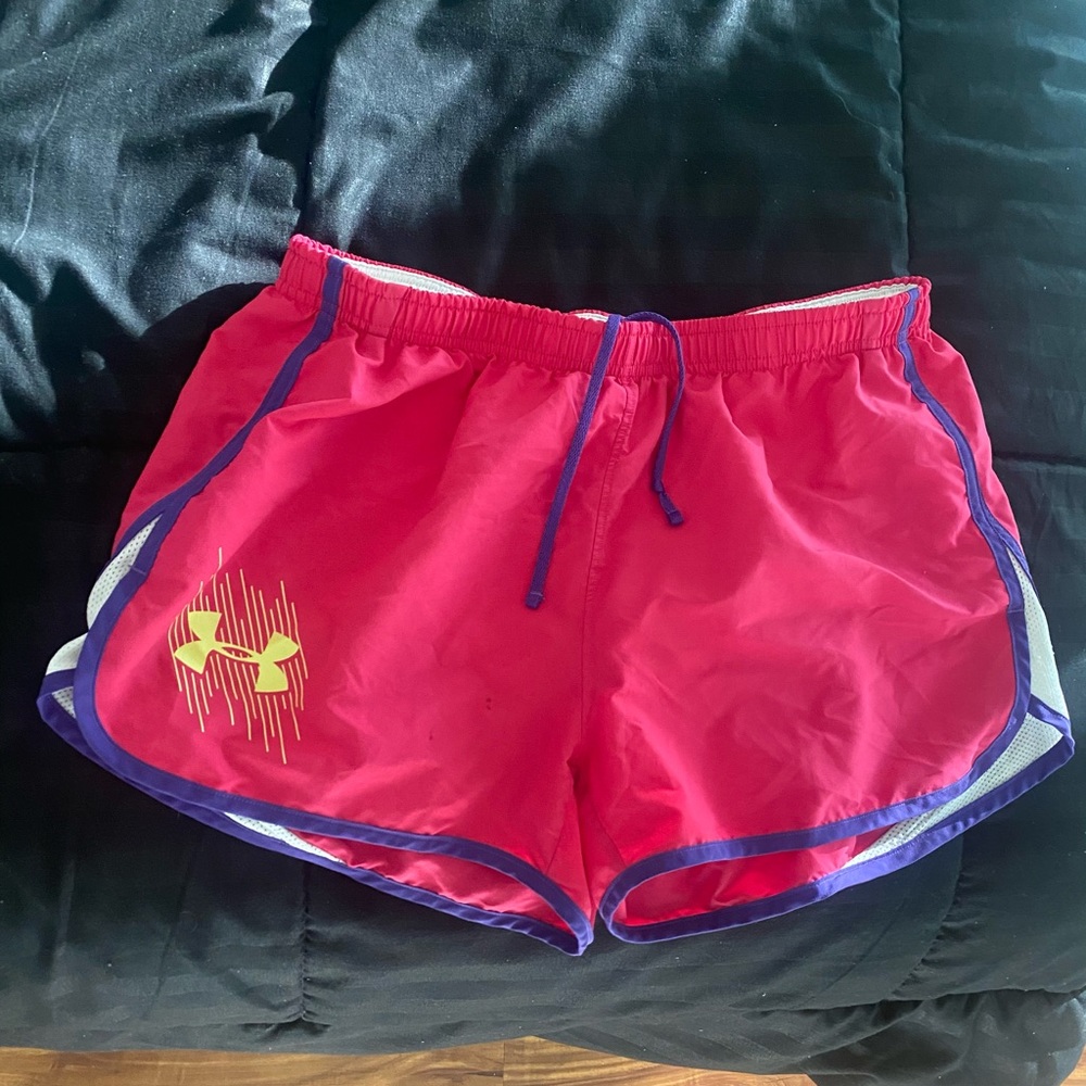 Under Armour Pink Athletic Shorts - Large